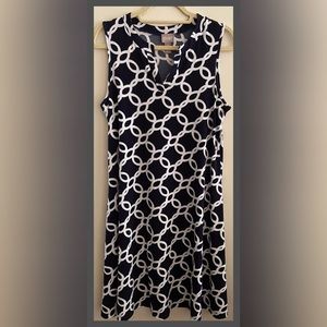 Women’s navy blue and white dress